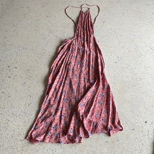 Reformation XS Pink and Floral backless dress